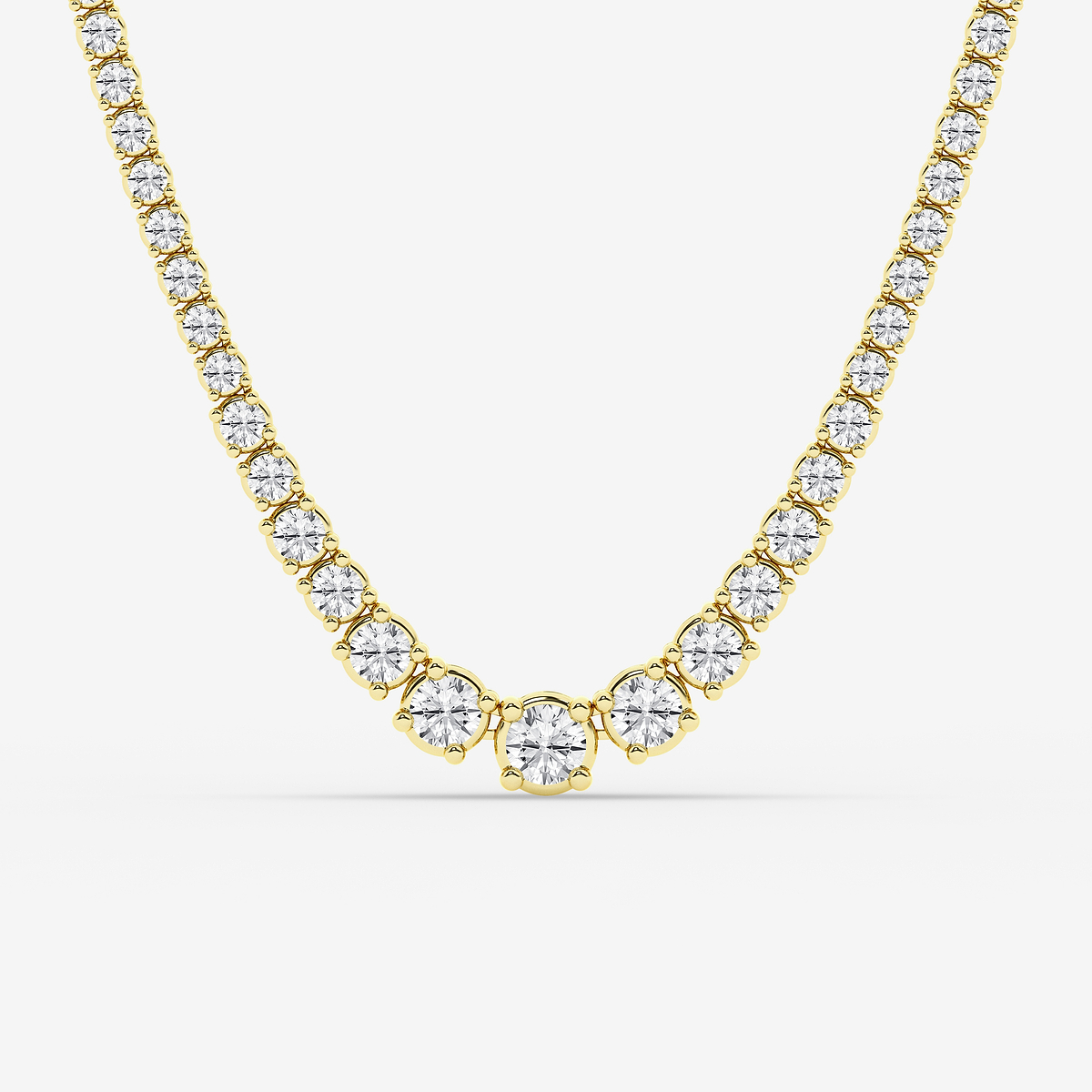 20 ctw Round Lab Grown Diamond Four Prong Graduated Tennis Necklace
